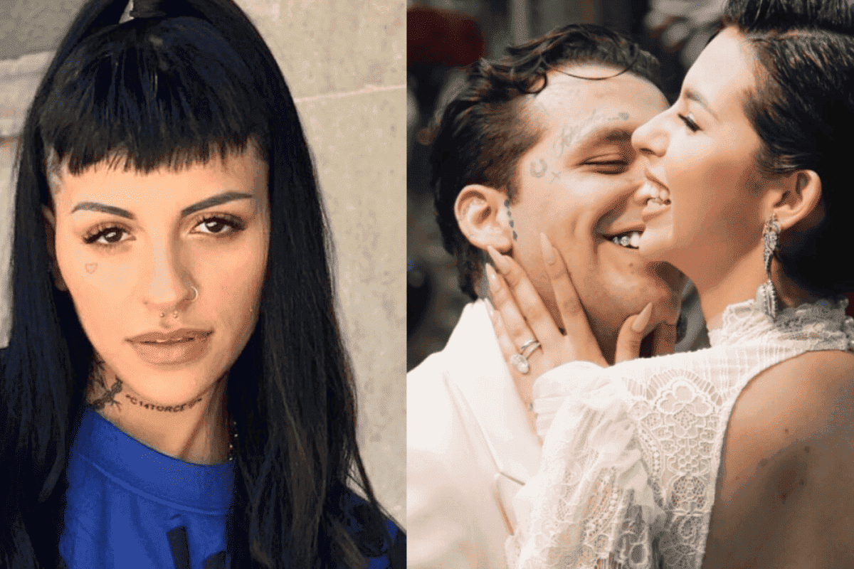 Cazzu y Nodal y Aguilar en la ceremonia religiosa en Roma